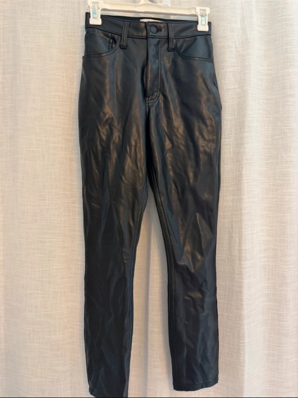 Abercrombie Leather Skinny high rise pants